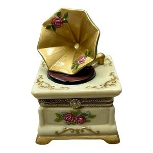 Vintage Style Gramophone Trinket Box